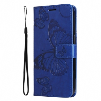 Housse Realme C53 / C51 Papillons Géants à Lanière