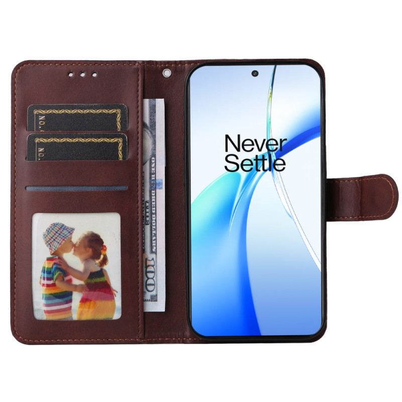 Housse OnePlus 13R Effet Cuir Uni à Lanière