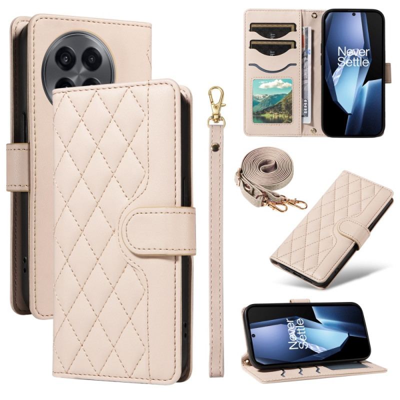 Housse OnePlus 13R Matelassée avec Lanière et Bandoulière