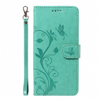Housse OnePlus 13R Motif Floral à Lanière