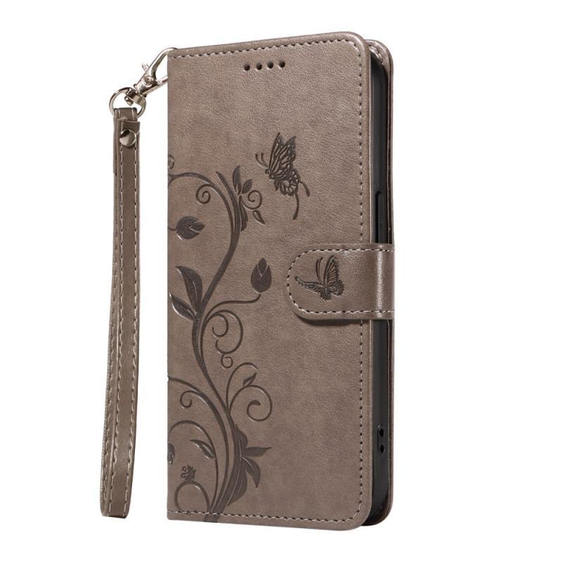 Housse OnePlus 13R Motif Floral à Lanière