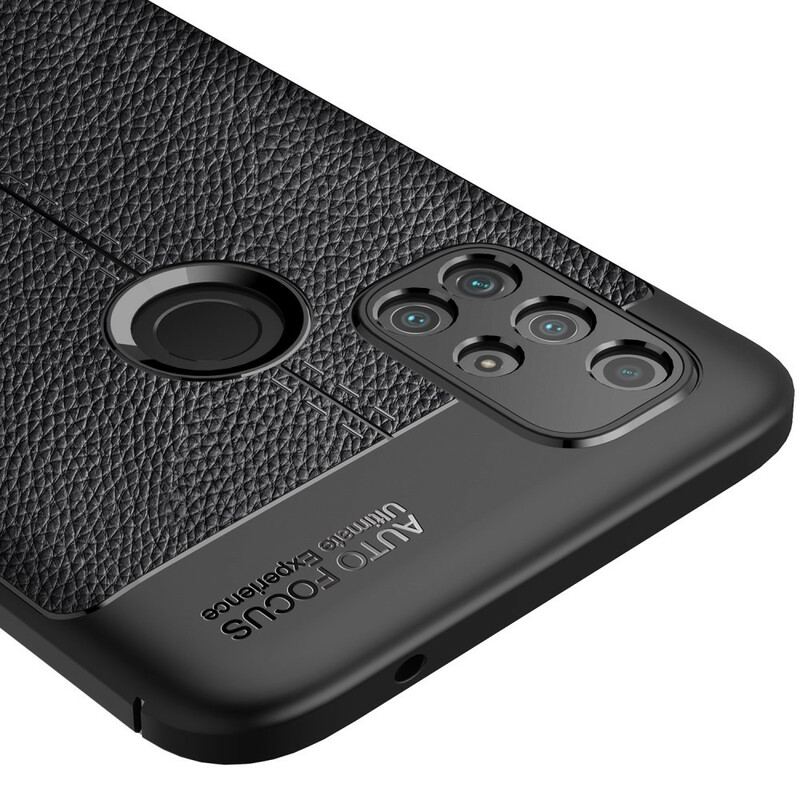 Coque OnePlus Nord N10 Effet Cuir Litchi Double Line