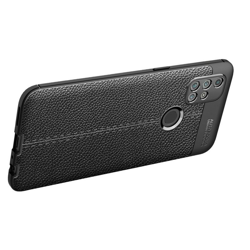 Coque OnePlus Nord N10 Effet Cuir Litchi Double Line