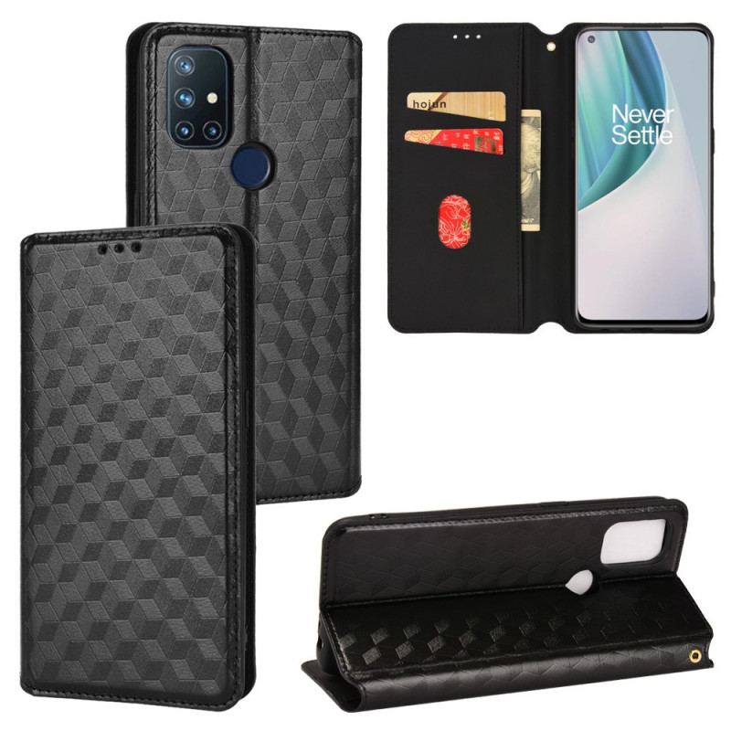 Flip Cover OnePlus Nord N10 Effet Cuir Diamant
