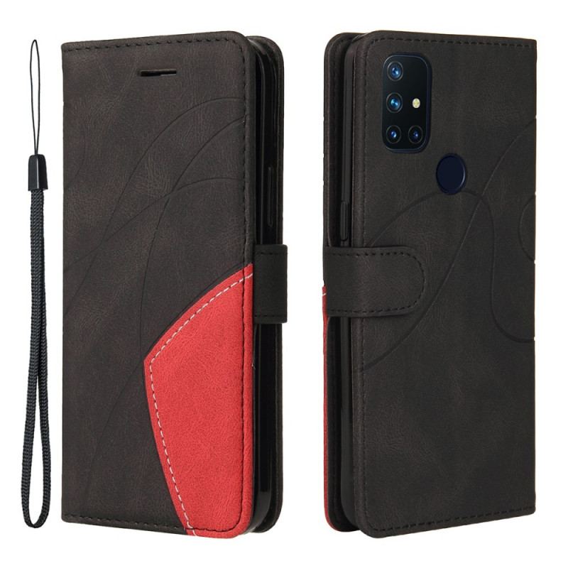 Housse OnePlus Nord N10 Simili Cuir Bicolore Signature
