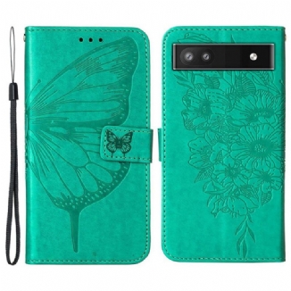 Housse Google Pixel 6A Papillon Artistique à Lanière