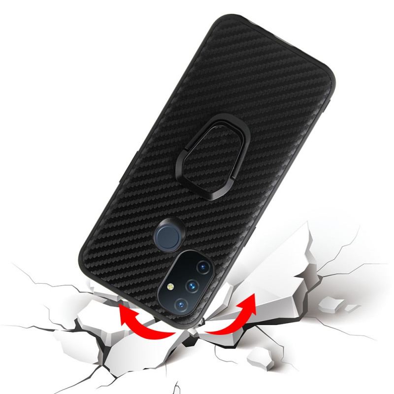 Coque OnePlus Nord N100 Fibre Carbone Anneau-Support