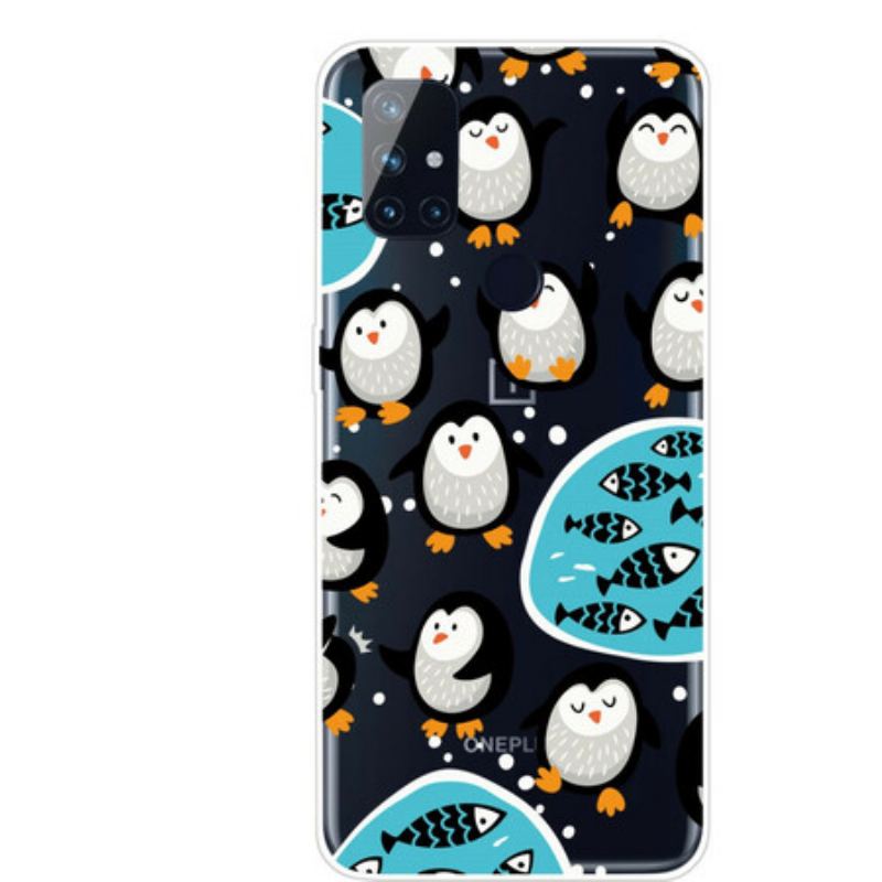 Coque OnePlus Nord N100 Pingouins et Poissons