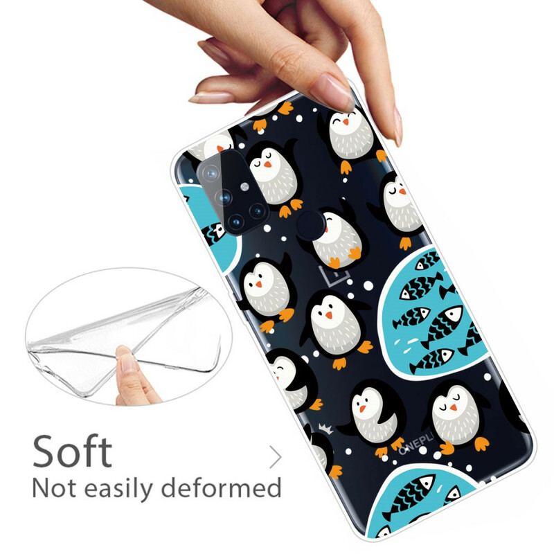 Coque OnePlus Nord N100 Pingouins et Poissons