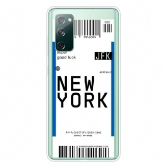 Coque Samsung Galaxy S20 FE Boarding Pass to New York