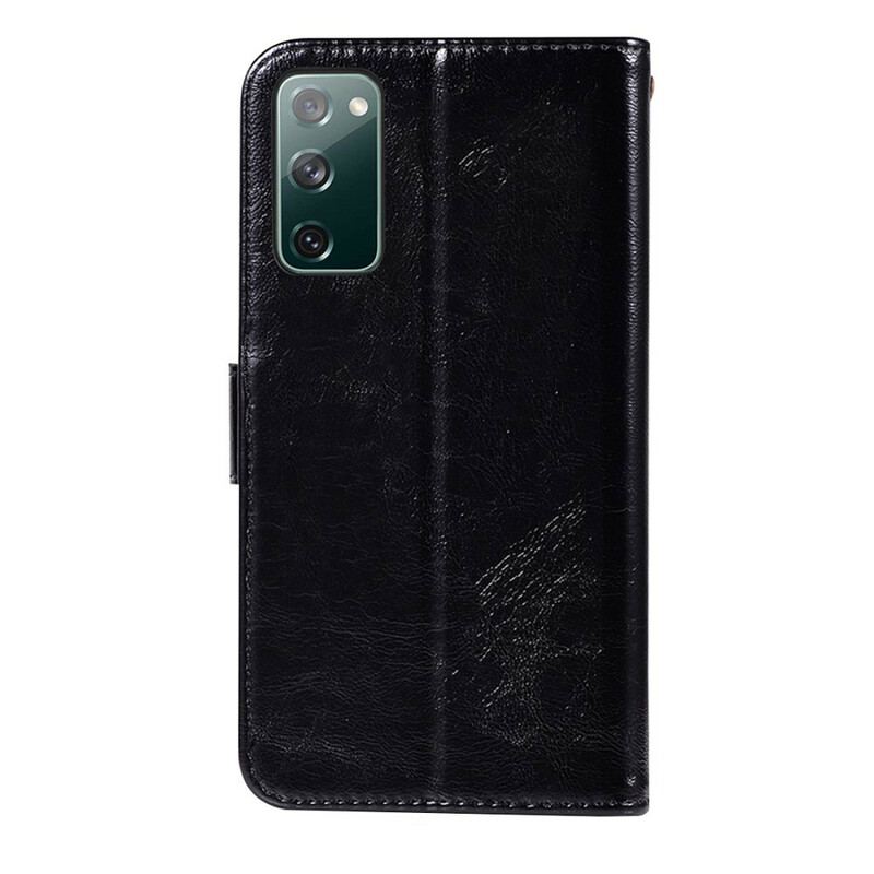 Housse Samsung Galaxy S20 FE Effet Cuir Vintage à Lanière