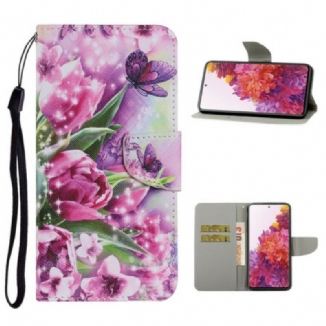 Housse Samsung Galaxy S20 FE Papillons et Tulipes