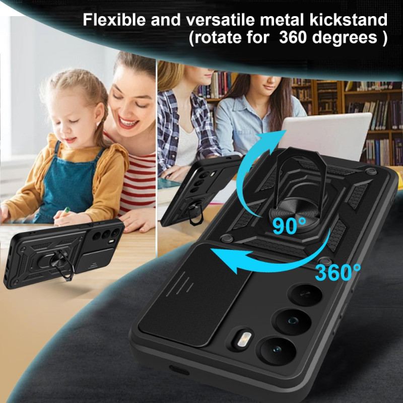 Coque Realme C71 Couvercle Coulissant pour Caméra et Support