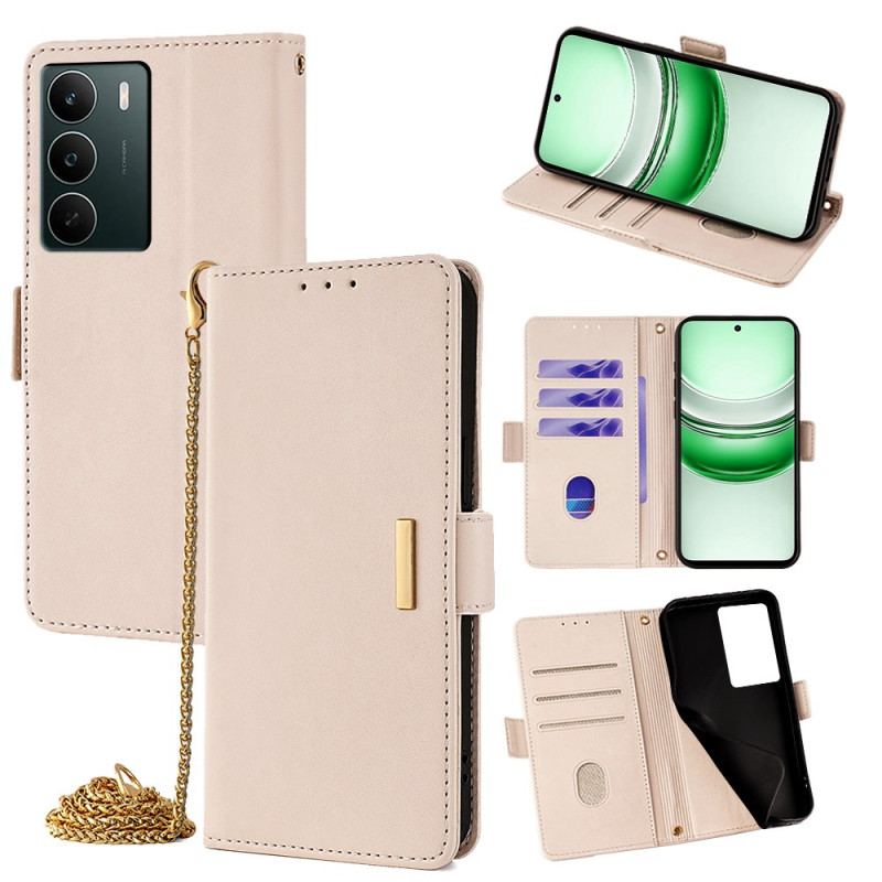 Housse Realme C71 Blocage RFID et Fermoir Doré