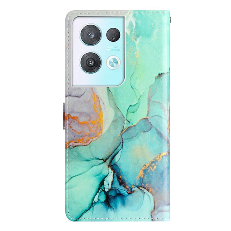 Housse Oppo Reno 8 Pro Marbre à Lanière