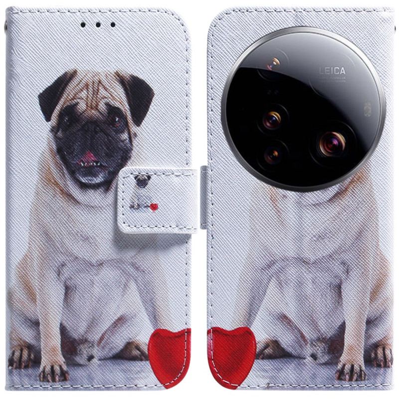 Étui Portefeuille avec Motif Chien pour Xiaomi 15 Ultra