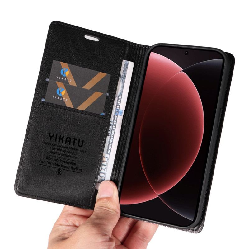 Flip Cover Xiaomi 15 Ultra Simili Cuir Litchi YIKATU