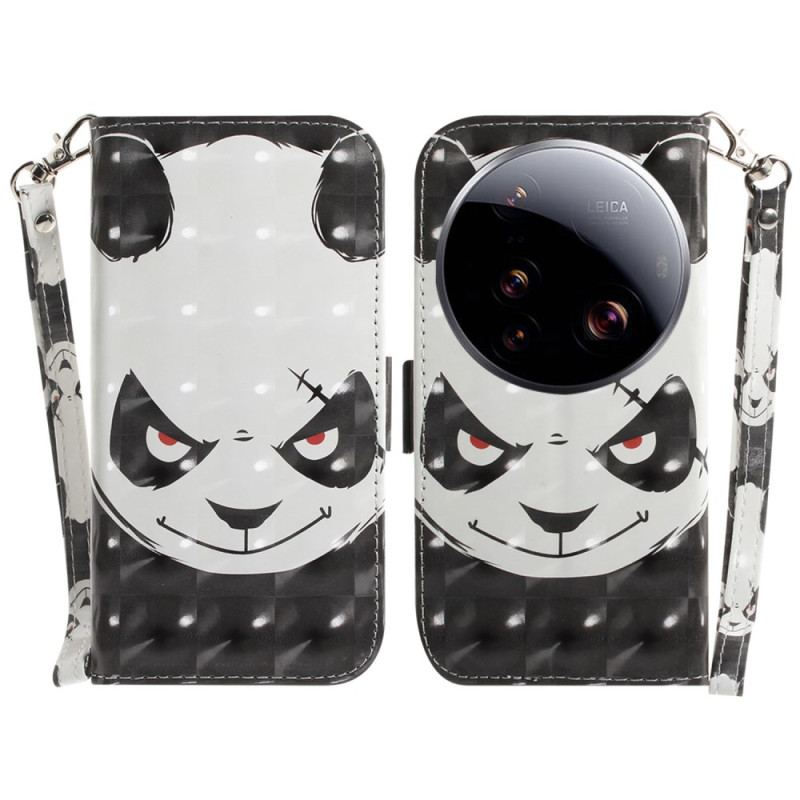 Housse Xiaomi 15 Ultra Angry Panda à Lanière