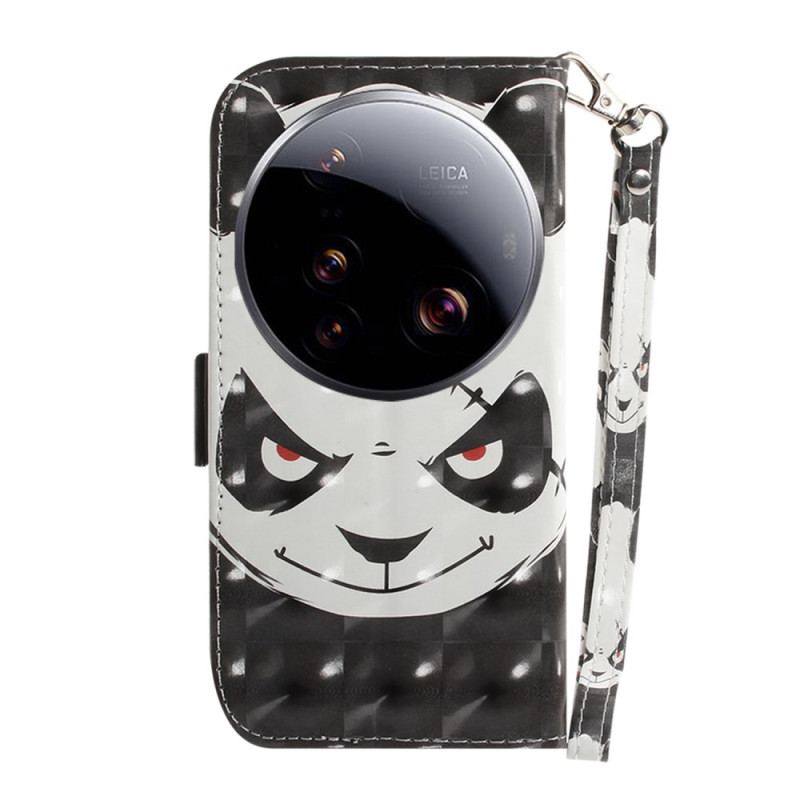 Housse Xiaomi 15 Ultra Angry Panda à Lanière