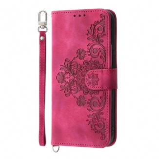 Housse Xiaomi 15 Ultra Motif Floral avec Lanière et Bandoulière