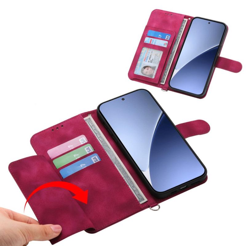 Housse Xiaomi 15 Ultra Motif Floral avec Lanière et Bandoulière