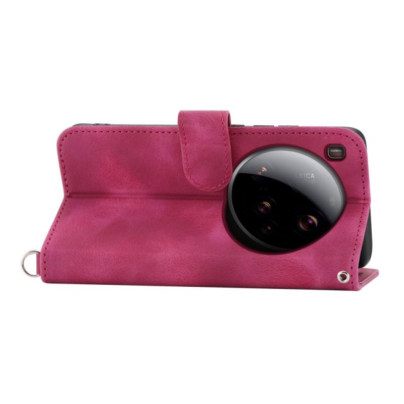 Housse Xiaomi 15 Ultra Motif Floral avec Lanière et Bandoulière