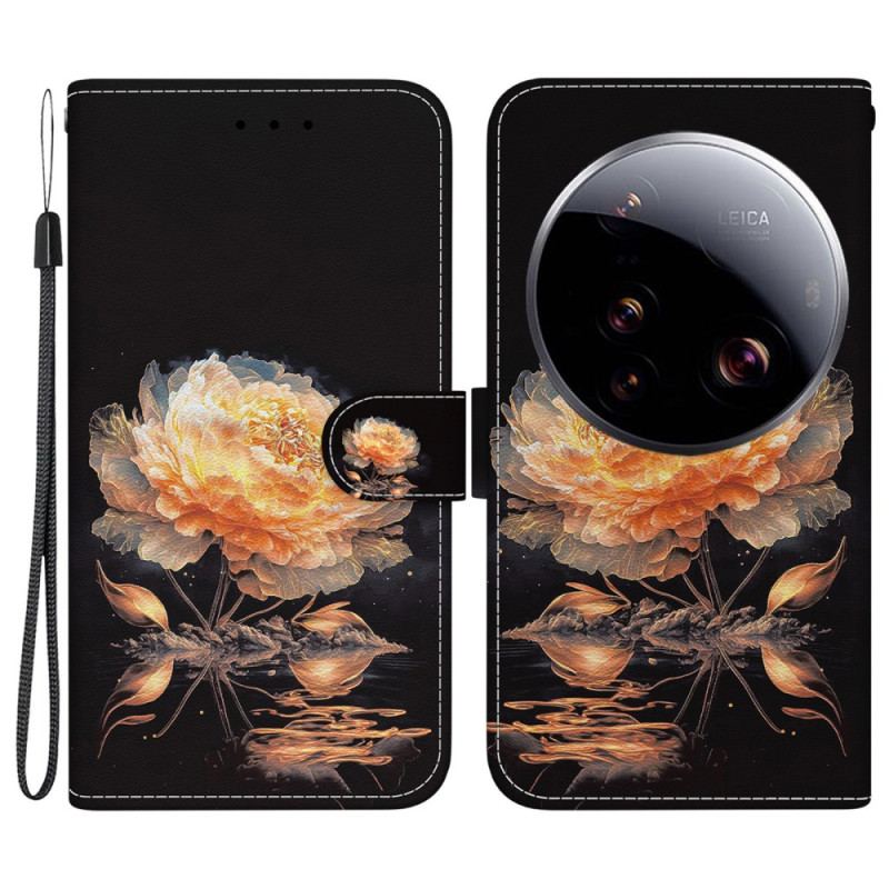 Housse Xiaomi 15 Ultra Pivoine Dorée