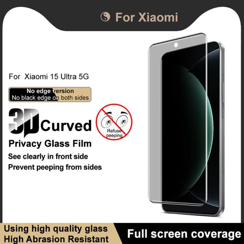 Protection en Verre Trempé Anti-Espion pour Écran Xiaomi 15 Ultra