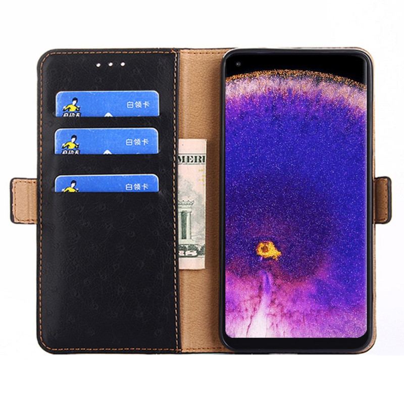 Housse Oppo Find X5 Pro Bicolore Texture Peau d'Autruche