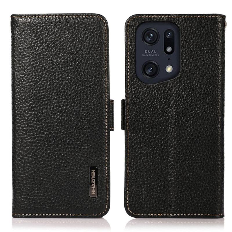 Housse Oppo Find X5 Pro Cuir Litchi KHAZNEH RFID