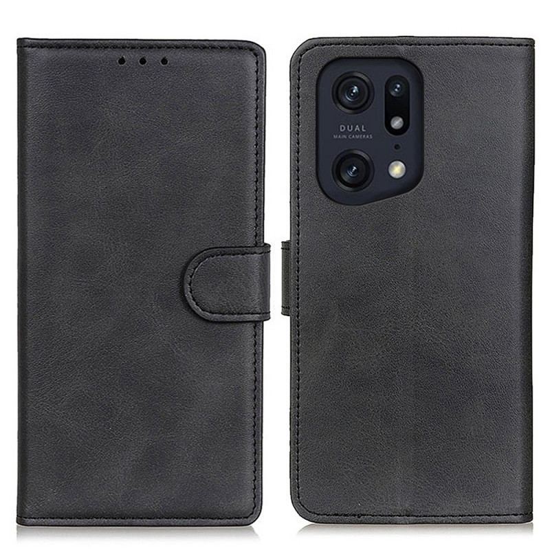 Housse Oppo Find X5 Pro Simili Cuir Mat
