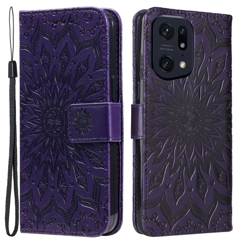 Housse Oppo Find X5 Pro Soleil à Lanière