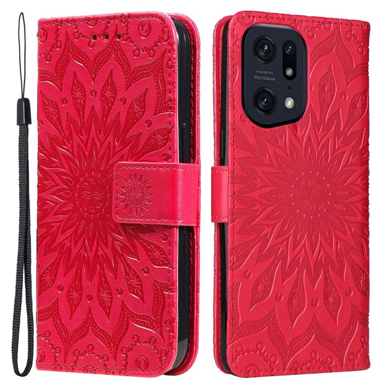 Housse Oppo Find X5 Pro Soleil à Lanière
