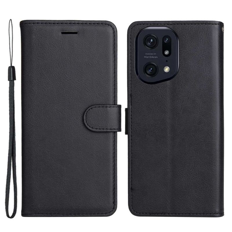Housse Oppo Find X5 Pro Unie à Lanière