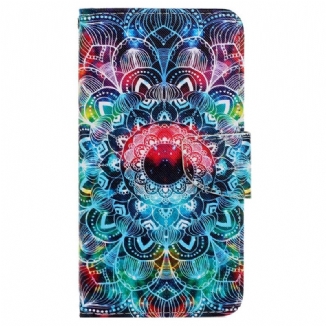 Housse iPhone 15 Mandala Coloré à Lanière