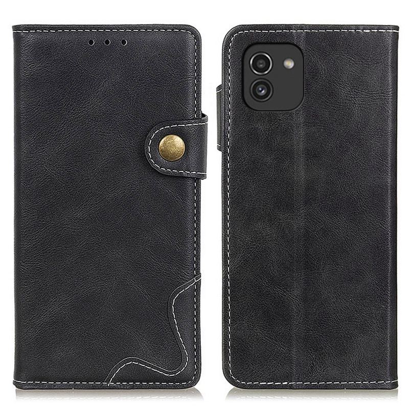 Housse Samsung Galaxy A03 Artistique Bouton et Coutures