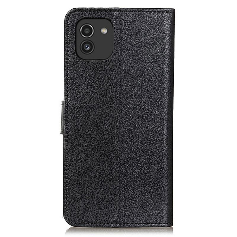 Housse Samsung Galaxy A03 Cuir Litchi Traditionnel