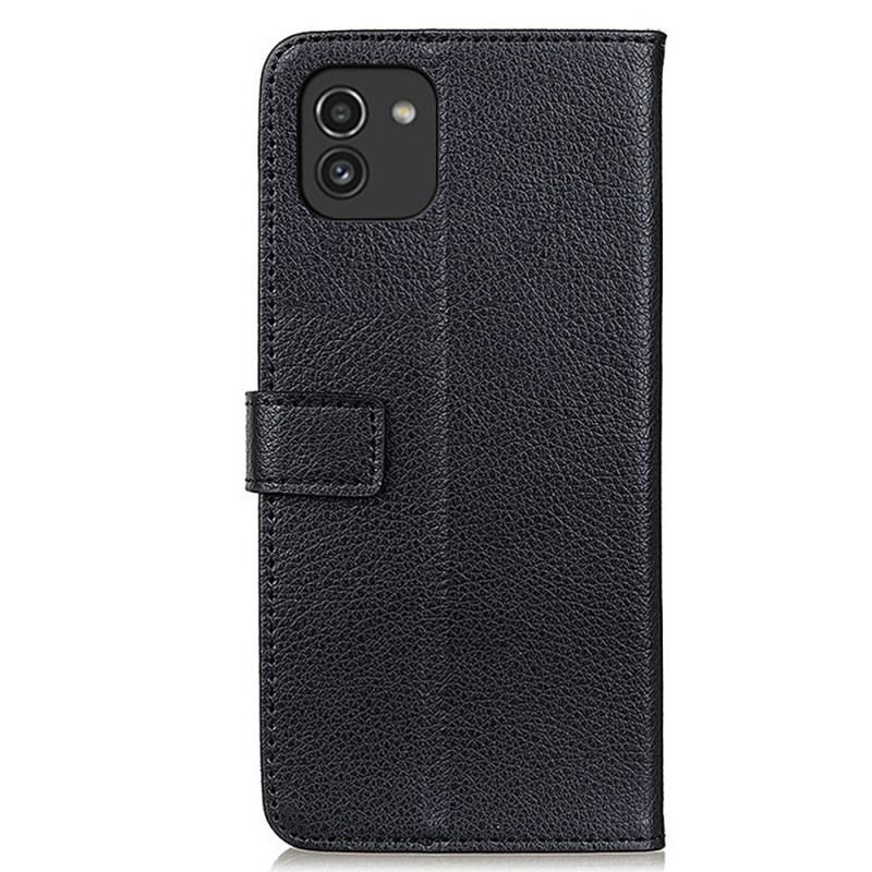 Housse Samsung Galaxy A03 Simili Cuir Litchi Premium
