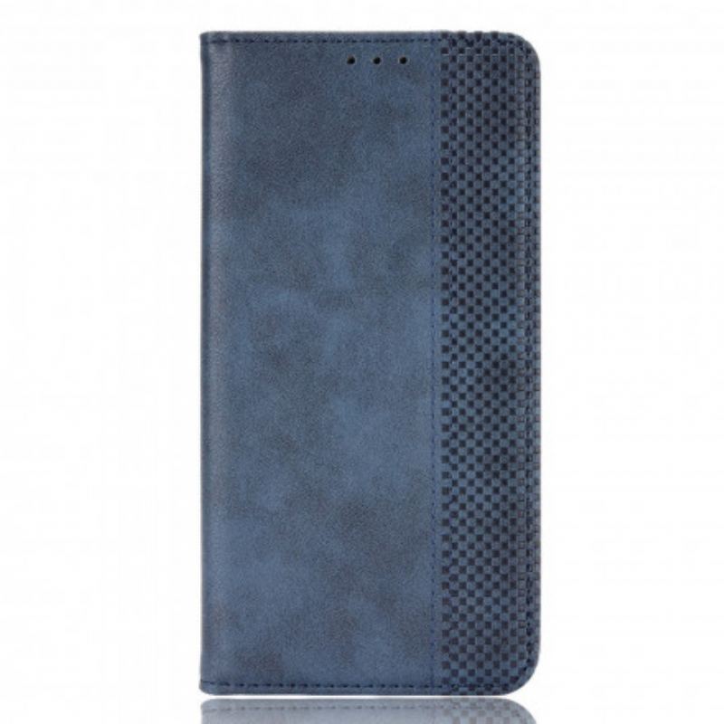 Flip Cover Motorola Edge 20 Lite Effet Cuir Vintage Stylisé