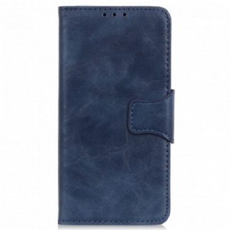 Housse Motorola Edge 20 Lite Cuir Fendu Fermoir Réversible
