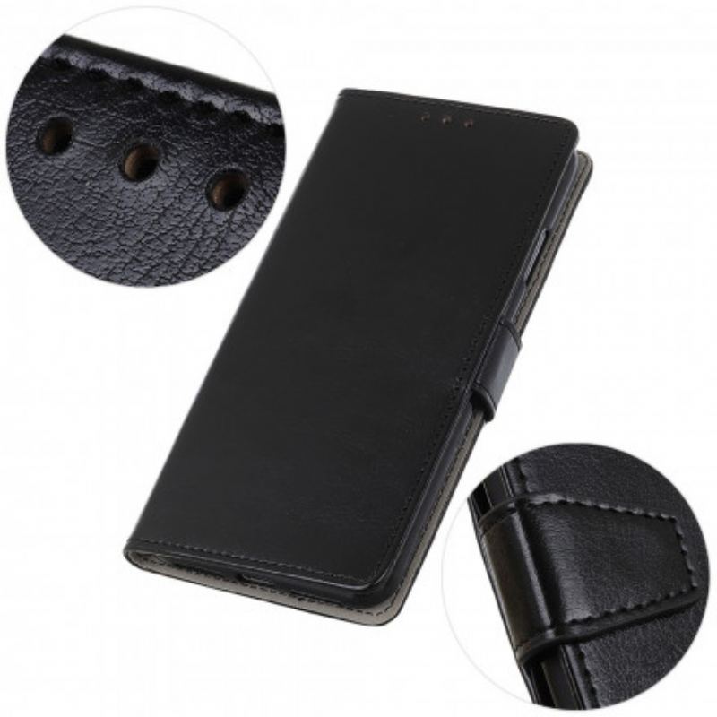 Housse Motorola Edge 20 Lite Effet Cuir Brillant Simple