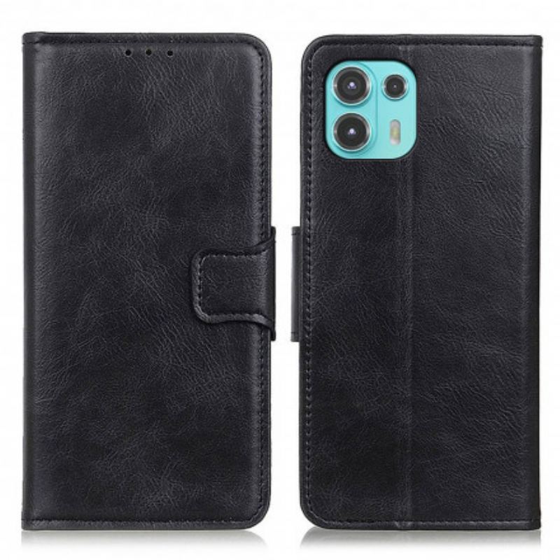 Housse Motorola Edge 20 Lite Effet Cuir Fermoir Réversible