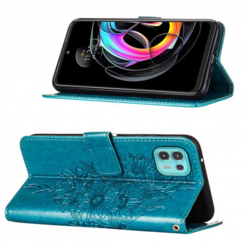 Housse Motorola Edge 20 Lite Papillon Design avec Lanière