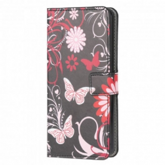 Housse Motorola Edge 20 Lite Papillons et Fleurs
