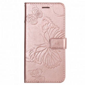 Housse Motorola Edge 20 Lite Papillons Géants à Lanière