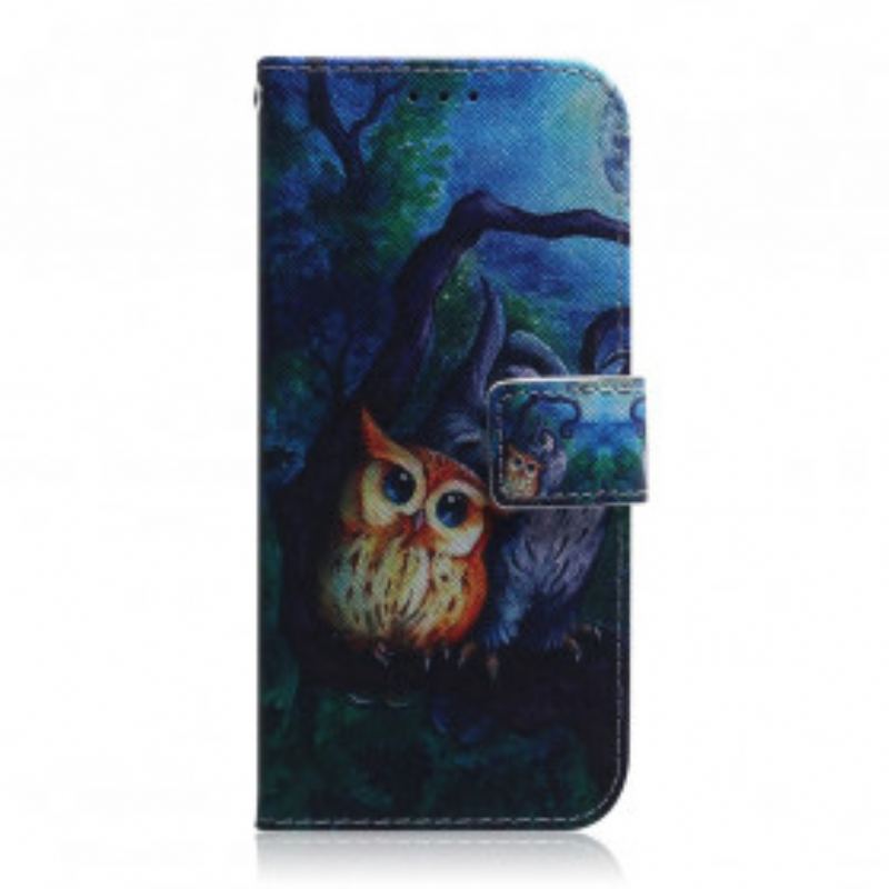 Housse Motorola Edge 20 Lite Peinture de Hiboux