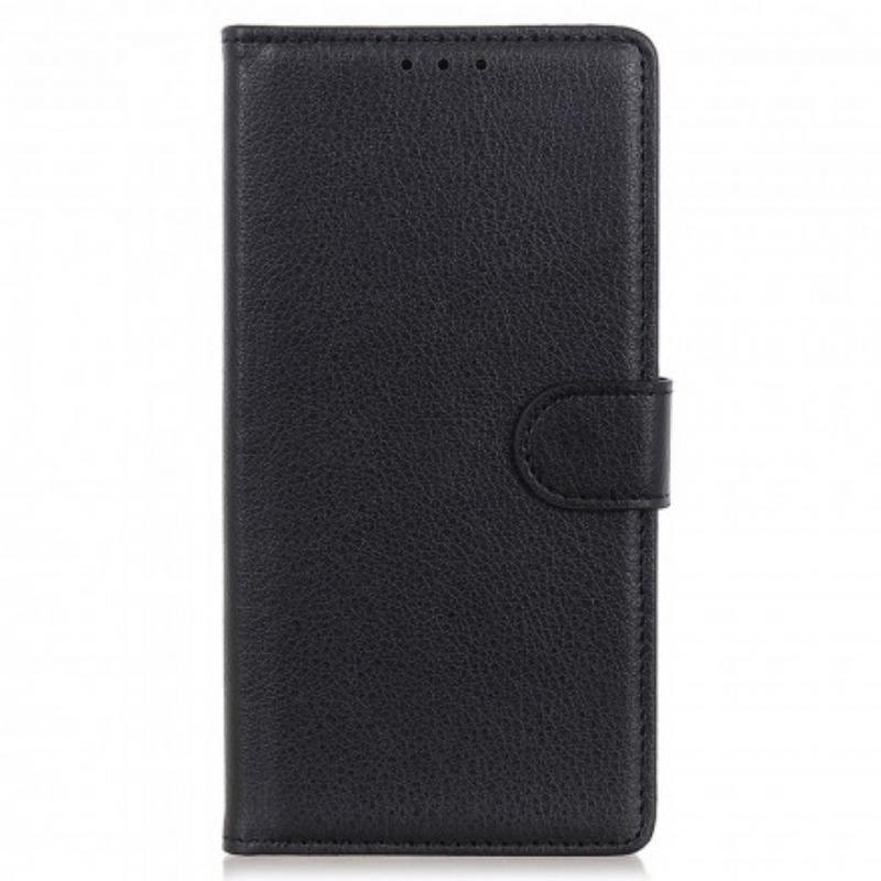 Housse Motorola Edge 20 Lite Simili Cuir Litchi Traditionnel