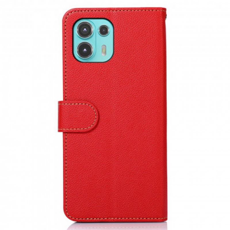 Housse Motorola Edge 20 Lite Style Litchi RFID KHAZNEH