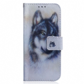 Housse Oppo Reno 8 Chien Aquarelle avec lanière