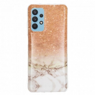 Coque Samsung Galaxy A32 4G Marbre Paillettes